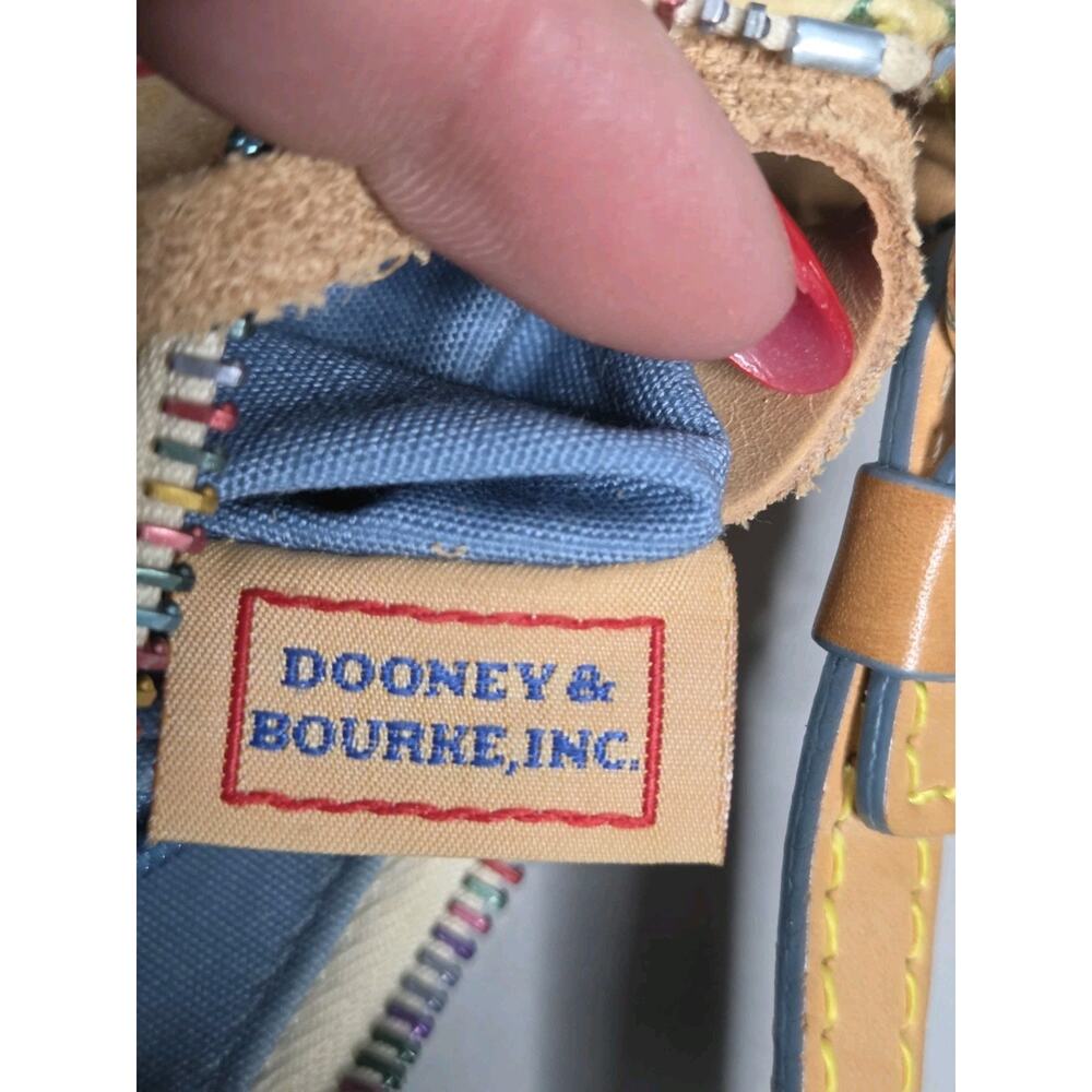 VTG Dooney & Bourke Y2K Micro Bag Rainbow Zip Multicolor DB Monogram - Picture 10 of 14
